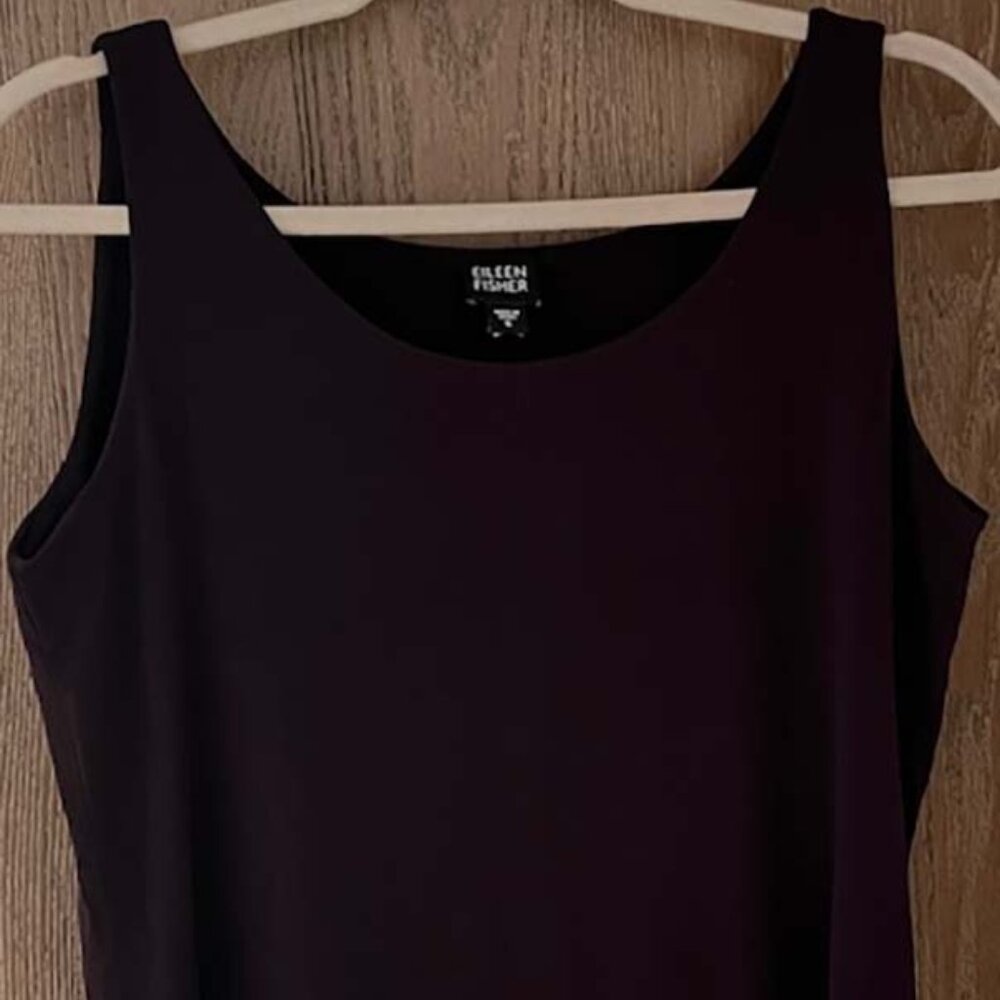 Eileen Fisher Tank Top - 100% Silk - Scoop Neck - Sleeveless - Deep Purple - S